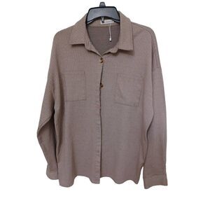12th Tribe-single layer Shacket, tan, XL